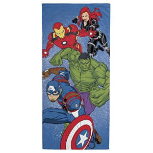 Serviette plage Avengers bleu - coton 71x147 cm