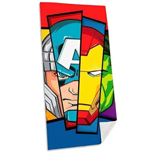 Serviette plage Avengers multicolore coton