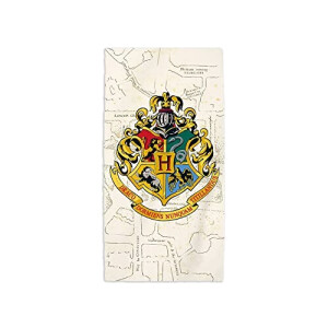 Serviette plage Hogwarts - Harry Potter - beige coton 70x140 cm