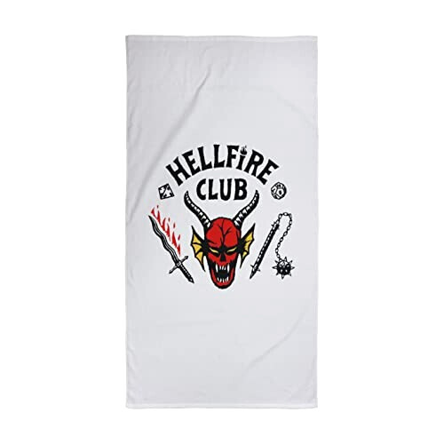 Serviette plage Stranger things blanc