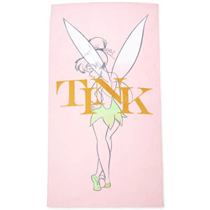 Serviette plage La Fée Clochette - Peter Pan - rose - tinkerbell coton 86x162 cm