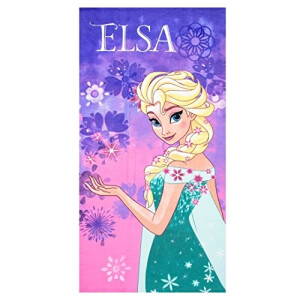 Serviette plage Elsa - La reine des neiges - bleu