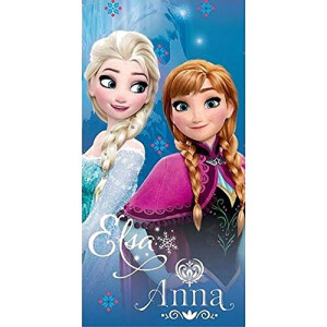 Serviette plage Anna, Elsa - La reine des neiges - multicolore 140x70 cm