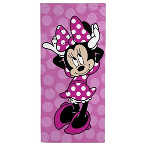Serviette plage Minnie rose - mouse coton 71x147 cm