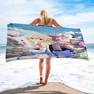Serviette plage Natsu Dragnir, Lucy Heartfilia - Fairy Tail - 140x70 cm