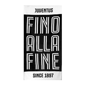 Serviette plage FC Juventus noir coton 70x140 cm