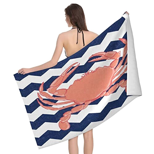 Serviette plage Crabe blanc