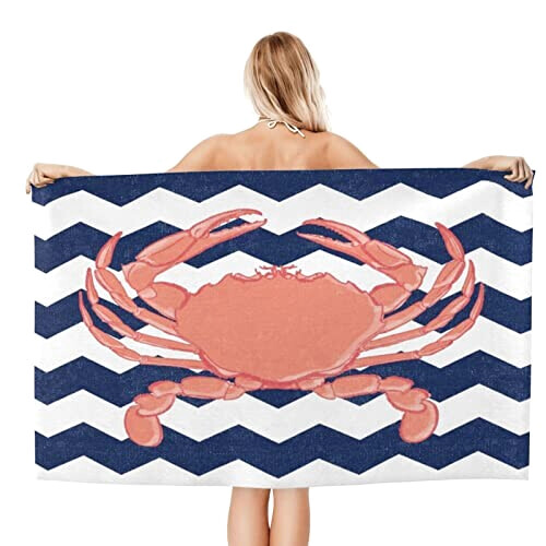 Serviette plage Crabe blanc variant 0 