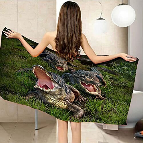 Serviette plage Crocodile 70x140 cm