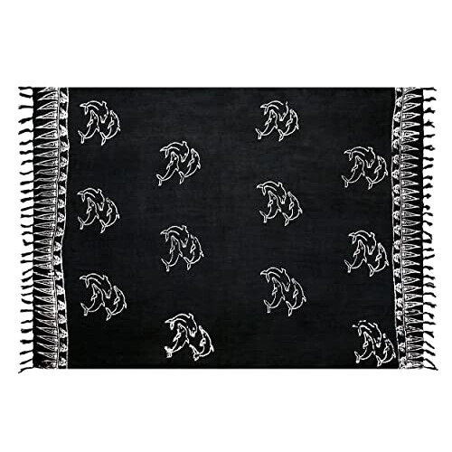 Serviette plage Dauphin noir