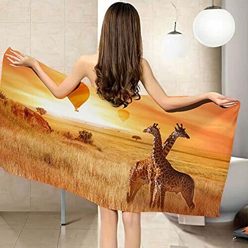 Serviette plage Girafe 90x180 cm