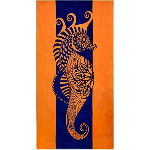 Serviette plage Hippocampe 200x200 cm