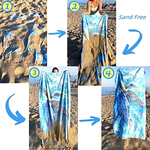 Serviette plage Hippocampe 200x200 cm variant 3 