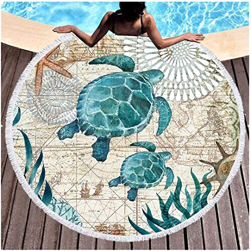 Serviette plage Hippocampe turtle 152 cm