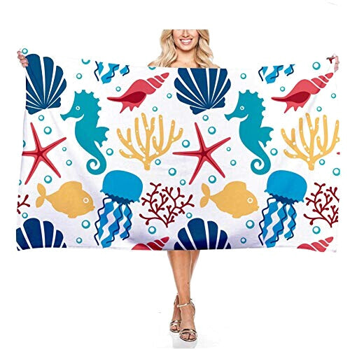 Serviette plage Hippocampe 75x150 cm