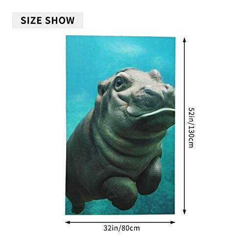 Serviette plage Hippopotame 80x130 cm variant 2 