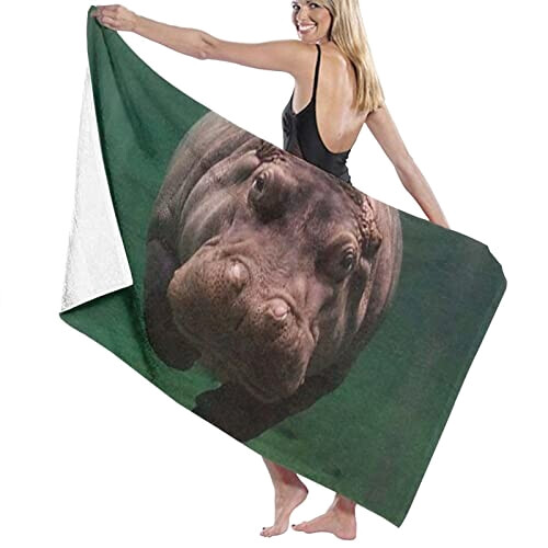 Serviette plage Hippopotame serviette de bain