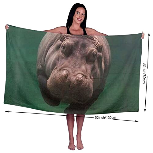 Serviette plage Hippopotame serviette de bain variant 0 