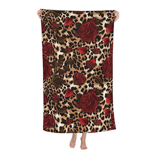 Serviette plage Léopard rose leopard 81x132 cm