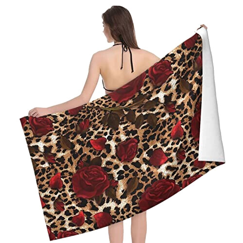 Serviette plage Léopard rose leopard 81x132 cm variant 0 