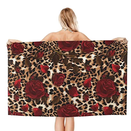 Serviette plage Léopard rose leopard 81x132 cm variant 7 