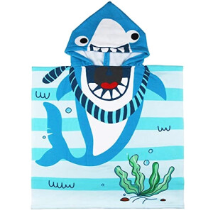 Serviette plage Requin À rayures bleues 60x120 cm