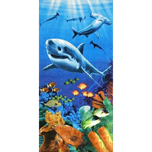 Serviette plage Requin couleur 70x140 cm