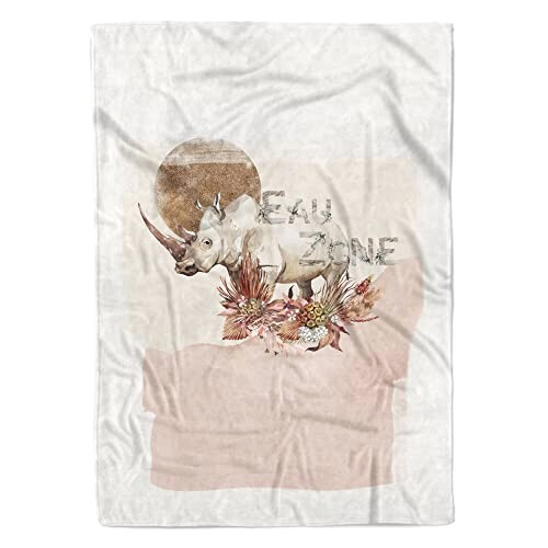 Serviette plage Rhinocéros 100x50 cm