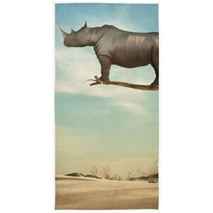 Serviette plage Rhinocéros towel 40x70 cm