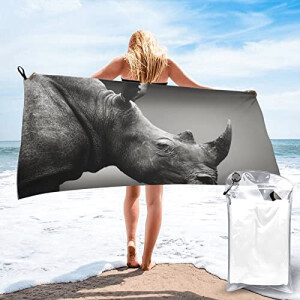 Serviette plage Rhinocéros africain 160x80 cm