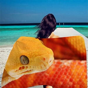 Serviette plage Serpent orange 70x140 cm