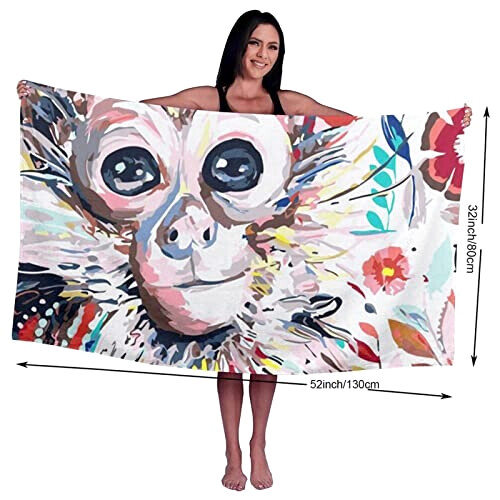 Serviette plage Singe blanc 81x132 cm variant 0 