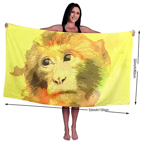 Serviette plage Singe blanc 81x132 cm variant 0 