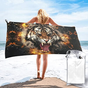 Serviette plage Tigre cool tiger. 70x140 cm