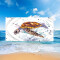 Serviette plage Tortue aquarelle de mer 70x150 cm - miniature