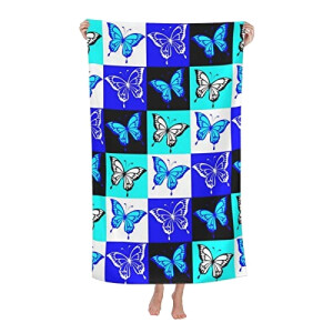 Serviette plage Papillon bleu butterflies 81x132 cm