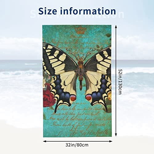 Serviette plage Papillon butterflying 81x132 cm variant 2 