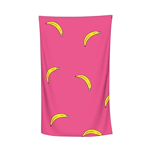 Serviette plage Banane bananas on rose variant 3 