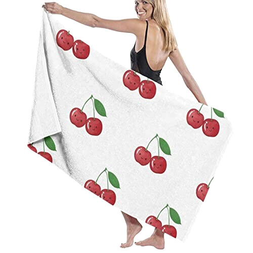 Serviette plage Cerise blanc 81x132 cm