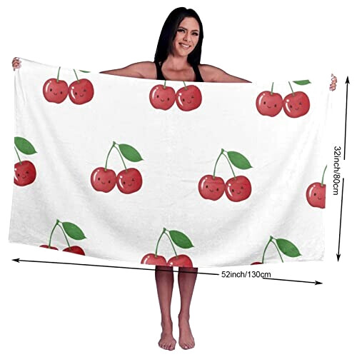 Serviette plage Cerise blanc 81x132 cm variant 0 