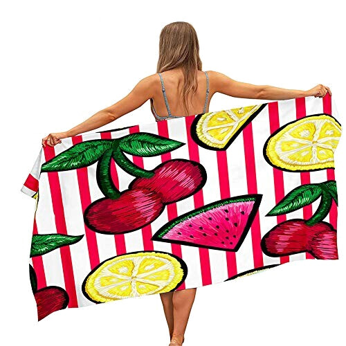 Serviette plage Cerise s rouges 70x150 cm