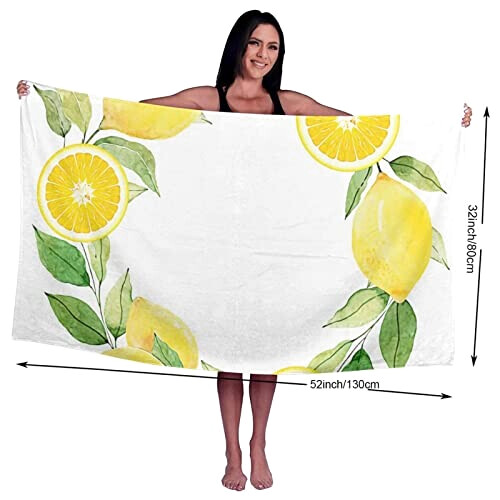 Serviette plage Citron blanc 81x132 cm variant 0 