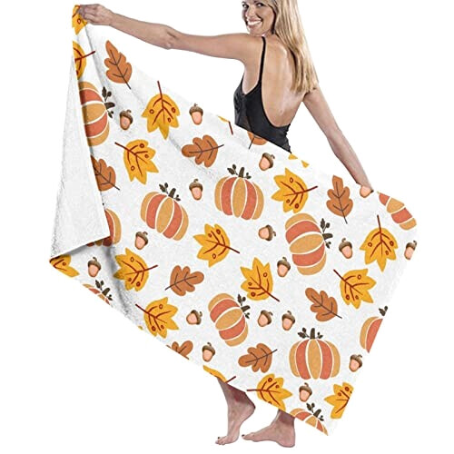 Serviette plage Citrouille blanc 81x132 cm