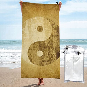Serviette plage Yin Yang symbole . 70x140 cm