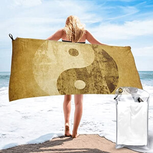 Serviette plage Yin Yang symbole . 140x70 cm