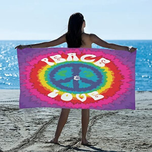 Serviette plage Peace and love 78x150 cm