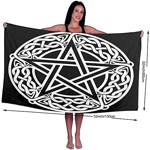 Serviette plage Celtique noeud pentagramme Étoile noire 80x130 cm variant 0 