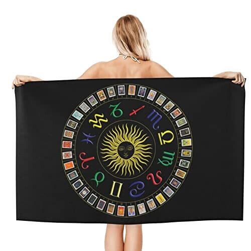 Serviette plage Astrologie blanc variant 0 