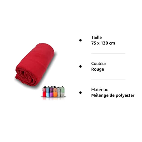 Serviette plage rouge 75x130 cm variant 6 