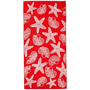 Serviette plage rouge coton 90x180 cm